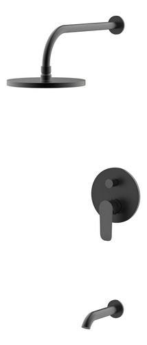 [652905565] Ducha Empotrar Bañera Negro Mate Rociador Klipen Urban