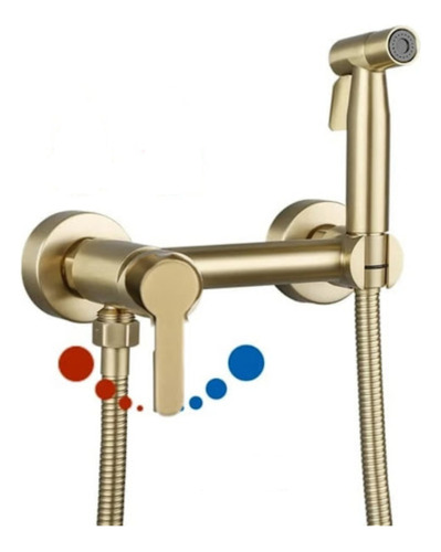 [MLU702979016] Ducha Higiénica 15cm Dorado,gold Con Gatillo Y Flexible Acra