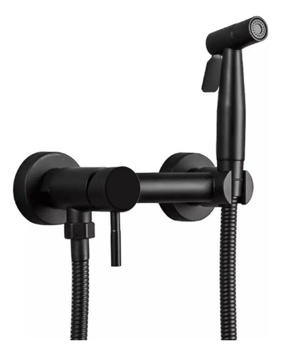 [MLU608857004] Ducha Higiénica 15cm Negro Mate Con Gatillo Y Flexible Acra