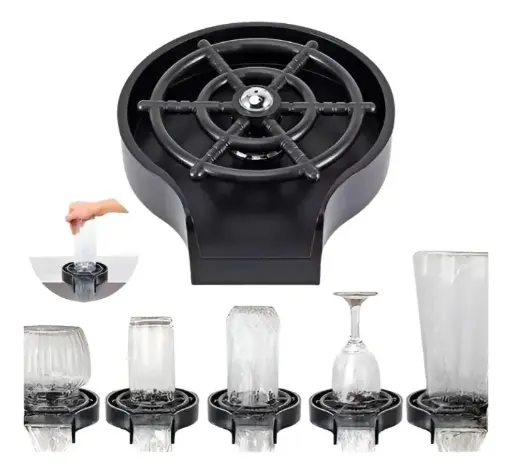 [MLU1140866870] Enjuagador De Vaso Para Pileta De Cocina Negro Mate Acra