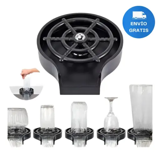 [MLU1140866870] Enjuagador De Vaso Para Pileta De Cocina Negro Mate Acra