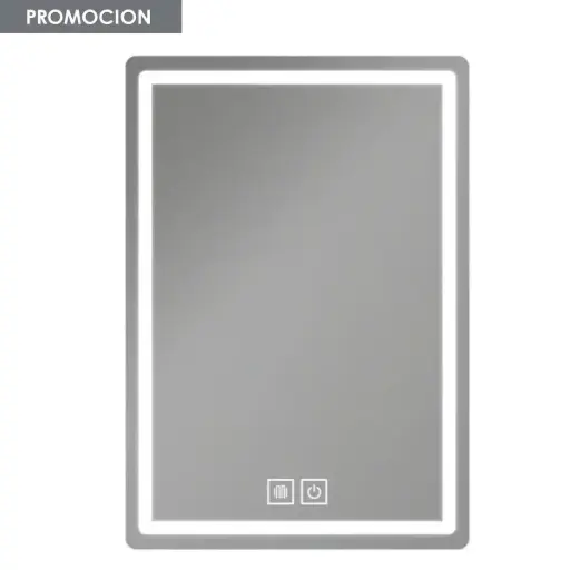 [MLU649311454] Espejo Baño Rectangular Luz Led Y Desempañador Acra
