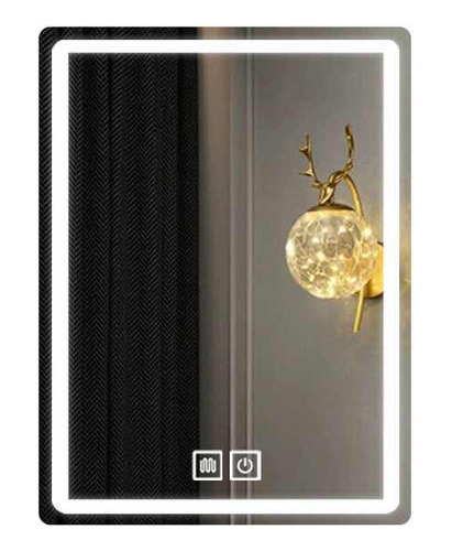 [MLU649311454] Espejo Baño Rectangular Luz Led Y Desempañador Acra