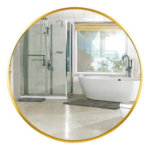 [847046054] Espejo Redondo Selen Pared Marco Dorado Gold