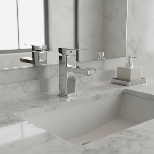 [MLU661078297] Griferia Baño Lavatorio Monoc. Wico Cuadrada Cromada Acra