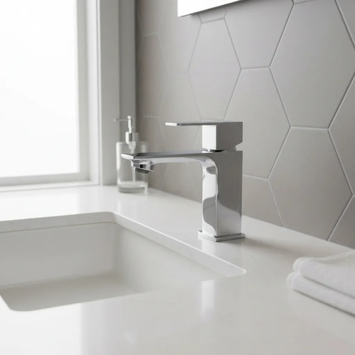 [MLU1070671126] Griferia Baño Lavatorio Monocomando Cuadrada Cromada Acra