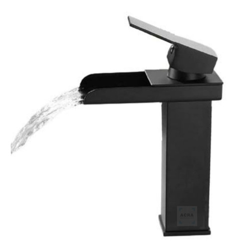 [MLU601909837] Griferia/canilla/monocomando Cascada Baja En Negro Mate Acra