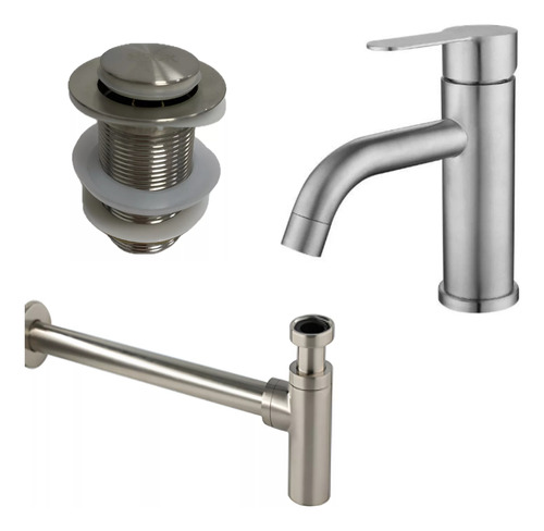 [MLU698423902] Grifería Moncoman Baño/cocina Satin Con Válvula Y Sifón Acra