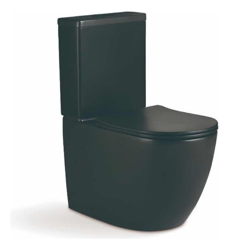 [MLU666162456] Inodoro Water Con Mochila Negro Mate Flat Acra