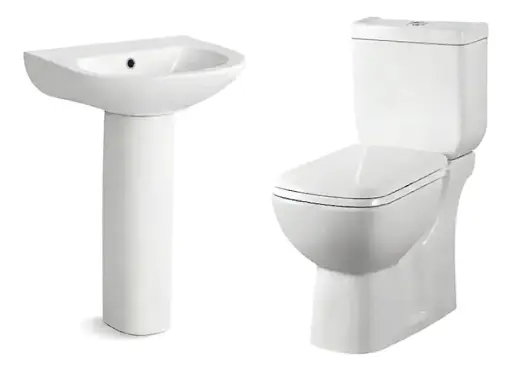 [MLU645811472] Juego De Baño Inodoro Con Mochila + Lavatorio Pedestal Acra