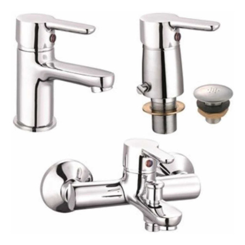 [MLU472151520] Juego Monocomando Lavatorio/ducha/bidet  Cherry Acra