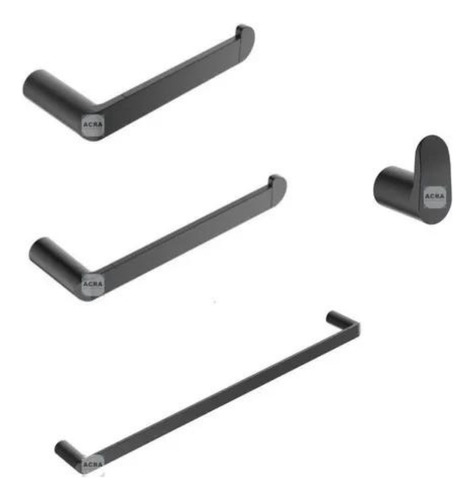 [MLU606534603] Kit De Accesorios Klipen Negro Mate 4 Piezas Acra