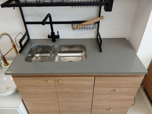 [MLU647468177] Mesada De Cocina En Cuarzo Silestone Gris Expo Acra