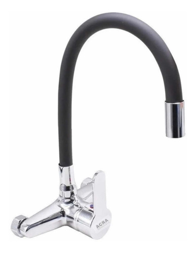 [MLU604883770] Monocomando De Pared 20cm Garantia Pico Flexible Negro Acra