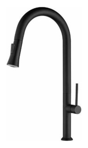 [MLU645341952] Monocomando Extensible De Cocina Negro Mate Acra