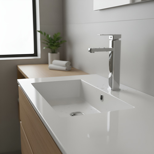 [MLU653746817] Monocomando Lavatorio Alto Cromado Cuadrada Wico Acra