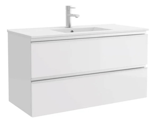 [MLU475319121] Mueble Aéreo Blanco Puerta Y Cajón + Bacha Loza 80 Acra