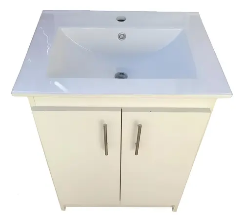 [MLU632699626] Mueble Blanco Al Piso + Bacha De Loza 60 X 46 De Regalo Acra