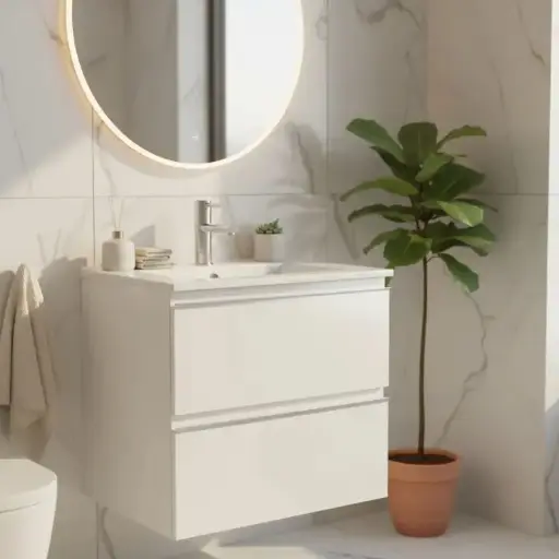 [MLU475699501] Mueble Blanco Aéreo Con Puerta Y Cajón Bacha Loza 61x46 Acra