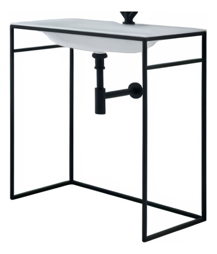 [MLU479258156] Mueble De Hierro Baño Al Piso Con Toallero + Loza 60 Acra