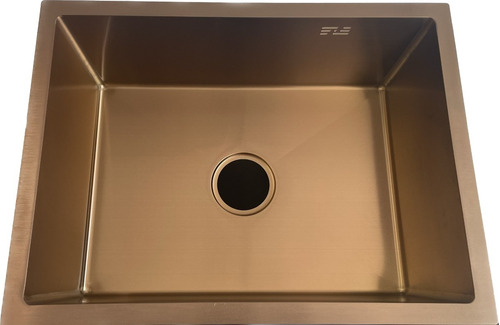 [MLU620374735] Pileta Cocina Simple Cuadrada Dorada Gold Oro + Válvula Acra