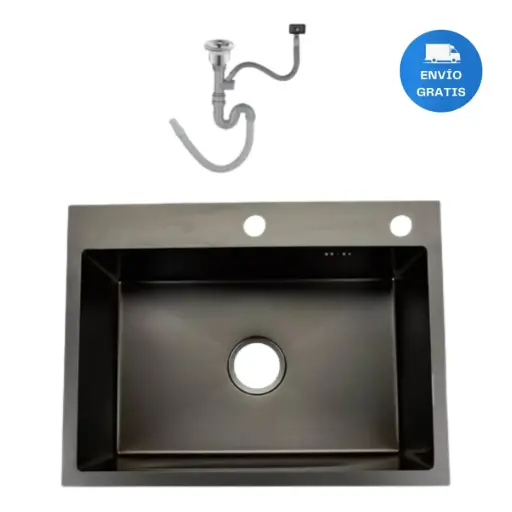 [MLU649832976] Pileta Cocina Simple Sobreponer Negra Acra