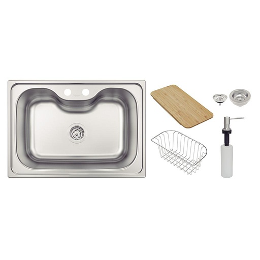 [MLU605288517] Pileta De Sobreponer Tramontina Morgana Con Accesorios Acra