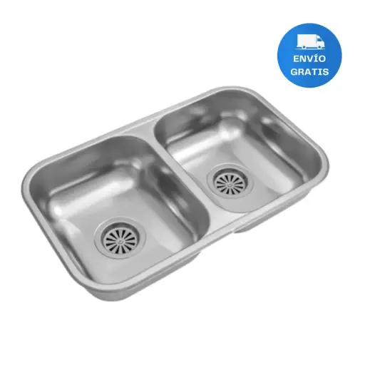 [MLU1089822842] Pileta Doble Johnson Acero Inox.430 Cc28b 59 X 34 X 15 Acra