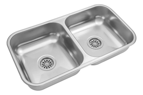 [MLU660505497] Pileta Doble Johnson Acero Inox.430 Cc37 70 X 37 X 15 Acra