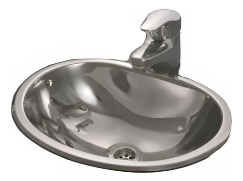 [MLU605756811] Pileta Johnson Ovalada Sobreponer Acero 304 33x24x13 Acra