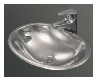 [MLU605756798] Pileta Johnson Ovalada Sobreponer Acero 304 37x26x13 Acra