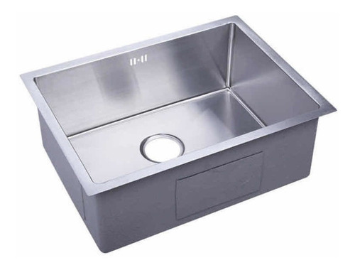 [MLU628734386] Pileta Simple 60x45 Acero Profunda Cuadrada Cocina Válvula 