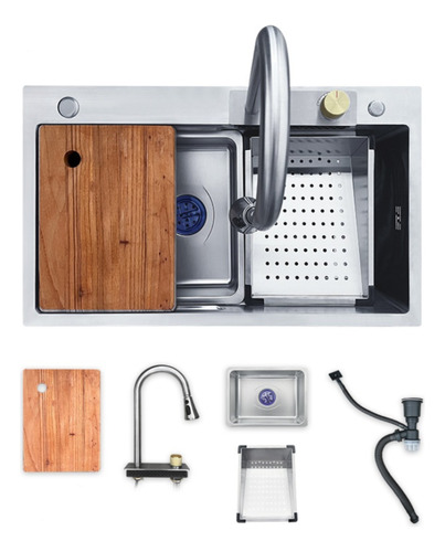 [MLU691291024] Pileta Simple De Sobreponer Con Grifería Y Accesorios Acra