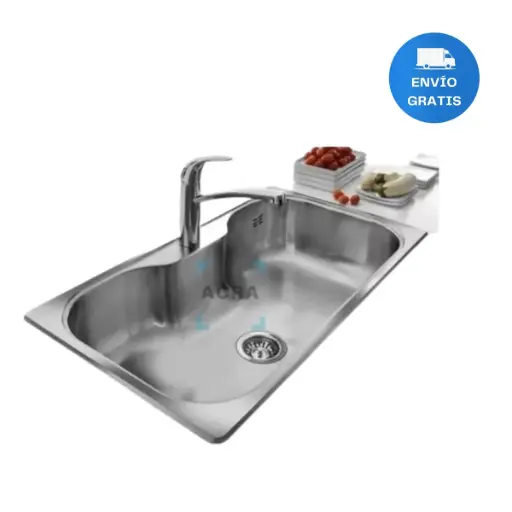 [MLU605350072] Pileta Simple Sobreponer Acero 304 Luxor 85x48x21 Acra