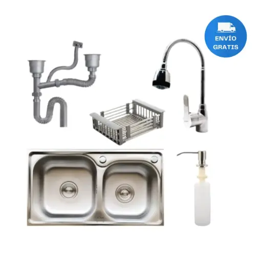 [MLU480865605] Pileta Y 1/2 +griferia+dispensador+rejilla+válvulas!! Acra