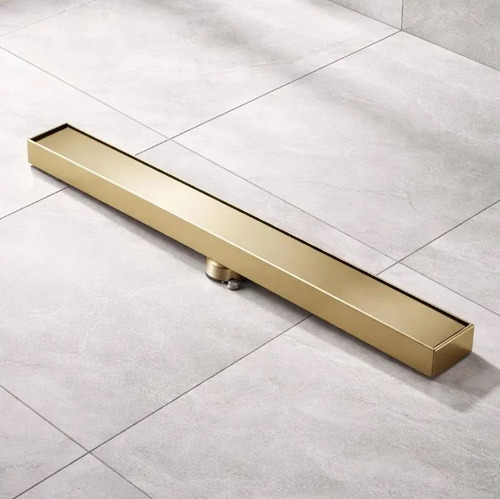 [MLU665152631] Rejilla Desagüe De Piso Lineal Lisa Gold 70 Cm Largo Selen