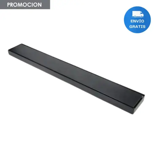 [MLU1190174348] Rejilla Desagüe De Piso Lineal Lisa Negro 50 Cm Largo Selen.