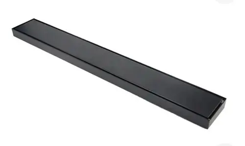 [MLU665138747] Rejilla Desagüe De Piso Lineal Lisa Negro 80 Cm Largo Selen
