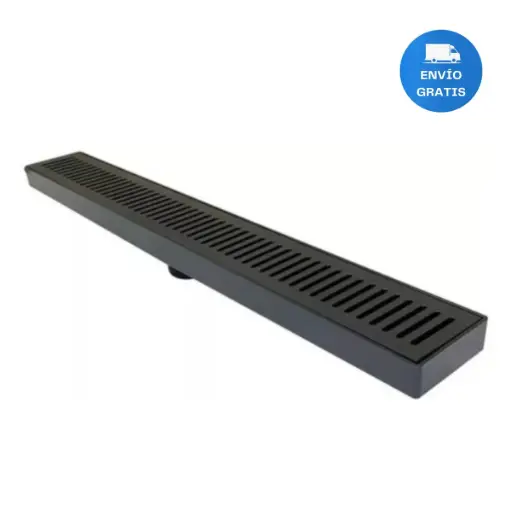 [MLU681425000] Rejilla Lineal De Baño En Color Negro 60 Cm Acra