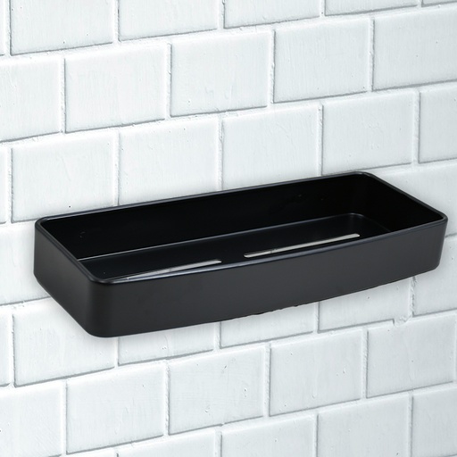 [MLU639954155] Repisa Estante Para Ducha Negro Mate De Aluminio 32 Cm Acra