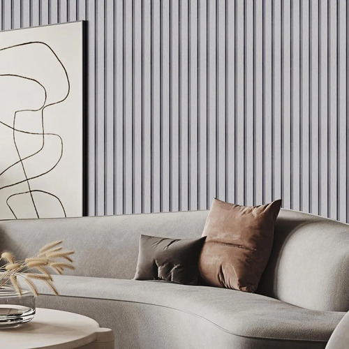 [MLU1062190830] Revestimiento P/pared 2.9m X 0.16 Panel Wall Gris Claro Acra