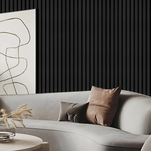 [MLU1062398746] Revestimiento Para Pared 2.9m X 0.16 Panel Wall Negro Acra