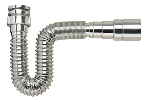 [MLU481089361] Sifón Corrugado Cromado Universal Para Pileta Baño/cocina