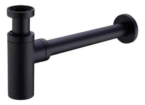[MLU480476460] Sifón De Bronce Negro Mate Cilíndrico Recto Rígido Acra 