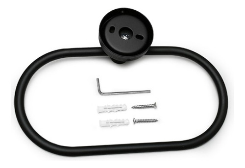 [MLU679743554] Toallero Aro Oval Negro Mate Acra