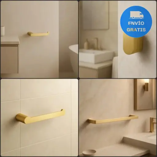 [MLU1327530600] Combo Kit De Accesorios Para Baño Gold Fv Acra