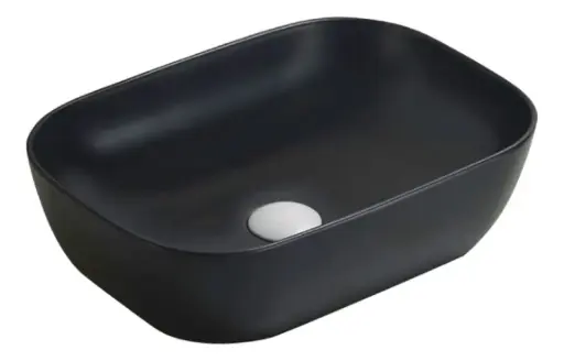 [MLU1336047266] Bacha Pileta De Loza Para Baño De Apoyo Negra Mate Acra