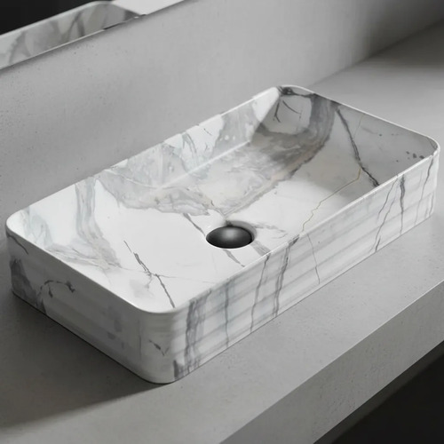 [MLU1342165868] Bacha Pileta Rectangular De Apoyo Marmolada Para Baño Acra