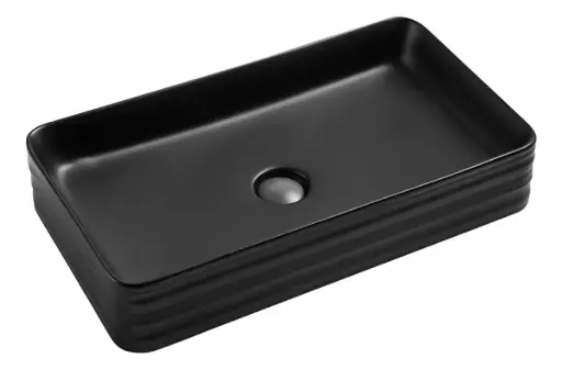 [MLU1342166348] Bacha Pileta Rectangular De Apoyo Para Baño Negro Mate Acra
