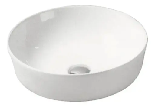 [MLU1343260554] Bacha Pileta Circular Loza Blanca Para Apoyar De Baño Acra